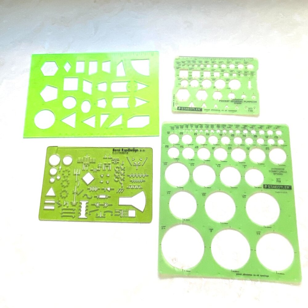 2/$20, 4 Pieces Geometric Drawings Templates Measuring Rulers for School Office